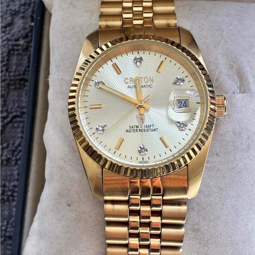 Croton Gold-Tone Men's Watch with Champagne Dial